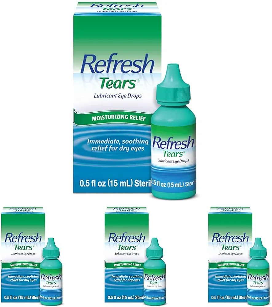 Refresh Tears Lubricant Eye Drops, 0.5 Fl Oz (Pack of 4)