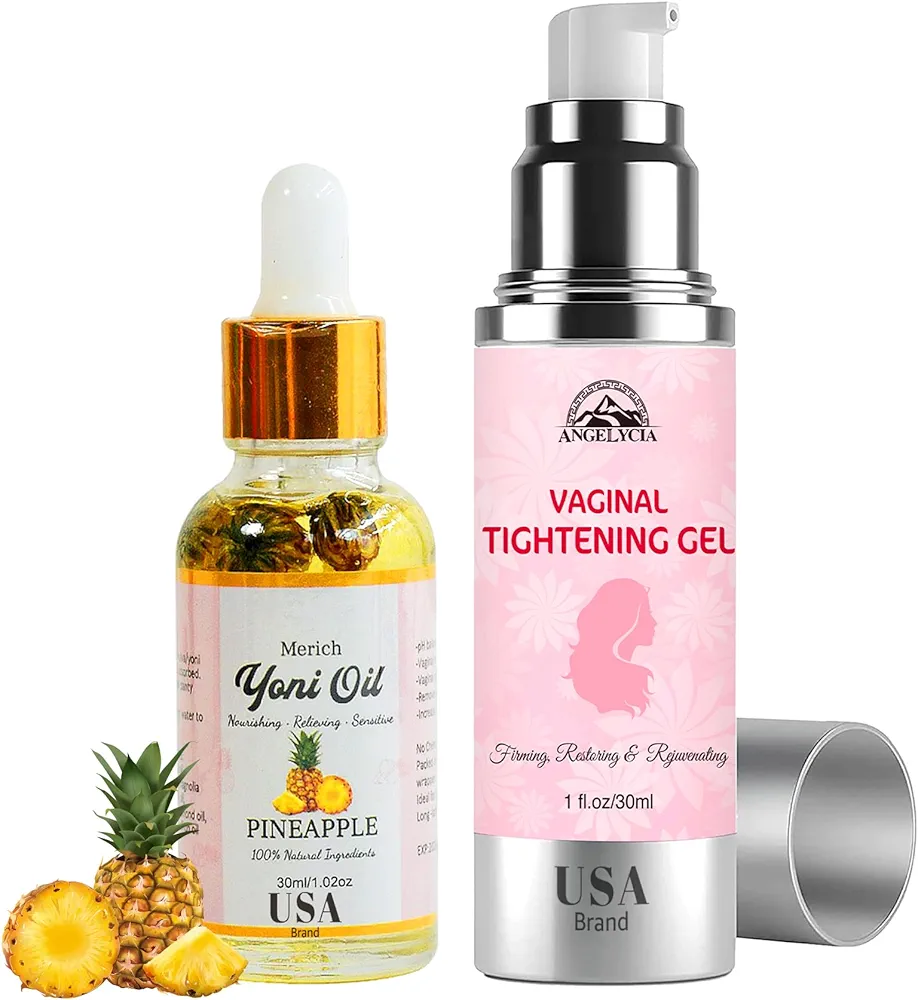 Ultimate Vaginal Tightening Bundle: Balm & Yoni Oil Pineapple for Maximum Rejuvenation, Improves Women's Vagina Health, Fast-Acting Coochie Tightener, Increases Intimate Sensitivity