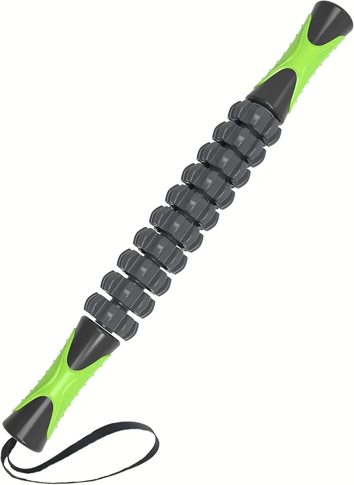 Athlete Muscle Roller, Fascia Muscle Roller Releases Fascia to Reduce Pain, Cellulite Massager,Massage Tool to Relieve Soreness and Stiffness of Body Parts Calves, Thighs, Shoulders(Green black)