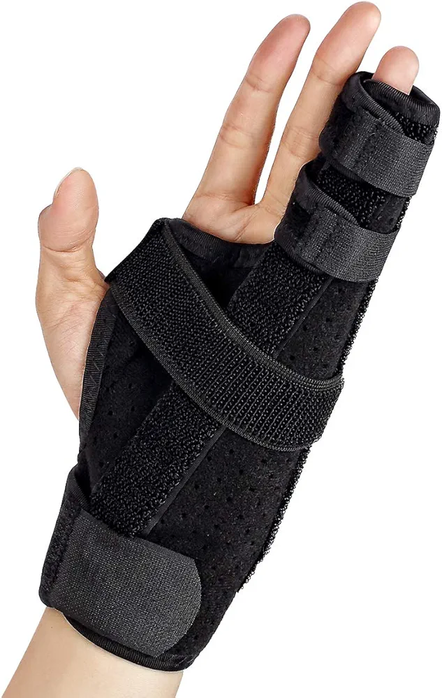 Ultrafun Two Finger Splint Medical Grade Boxer Finger Brace Support Immobilizer Cast for Broken Fingers, Injuries, Arthritis, Trigger Finger, Tendonitis and Pain Relief (Two Fingers-S/M)