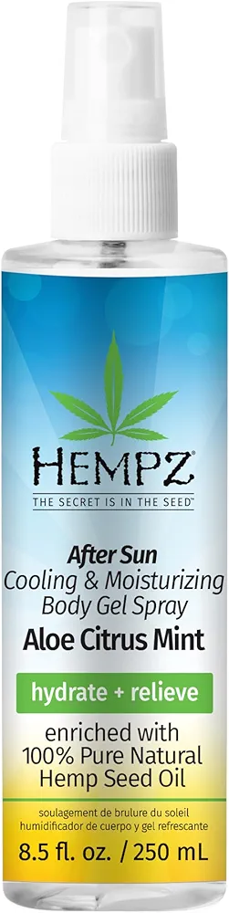 HEMPZ After Sun Cooling Aloe Vera Body Spray, Vegan formula to Soothe and Hydrate Sunburn, 8.5 oz.