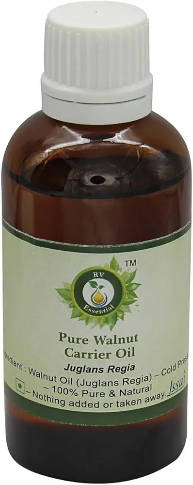 R V Essential Pure Walnut Carrier Oil 10ml (0.338oz)- Juglans Regia (100% Pure and Natural Cold Pressed)