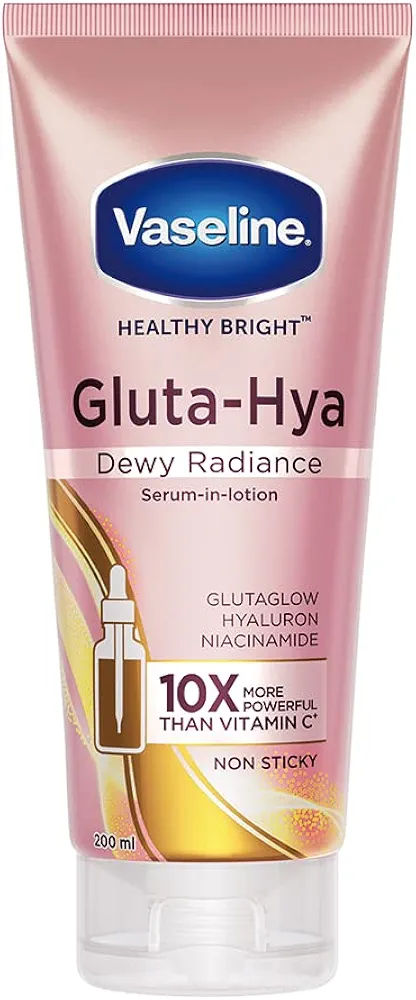 Vaseline Gluta-Hya Dewy Radiance, 200ml, Serum-In-Lotion, Boosted With GlutaGlow, for Visibly Brighter Skin from 1st Use