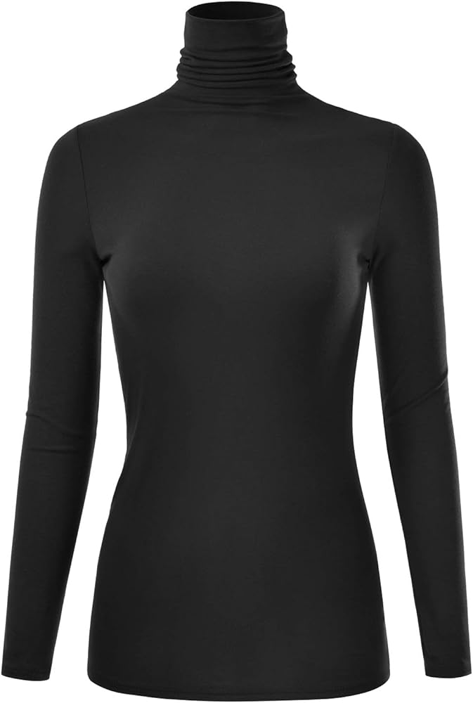 EIMIN Women's Long Sleeve Turtleneck Light Weight Pullover Slim Fit T-Shirts Top Sweater (S-3XL)