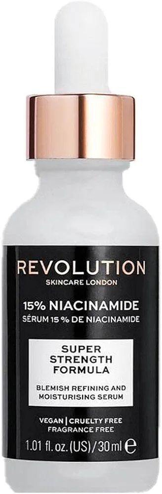 Revolution Skincare 15% Niacinamide Blemish & Pore Refining Serum, Targets Blemishes and Large Pores, Vegan & Cruelty Free, 1.01fl.oz/30ml