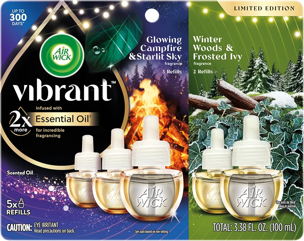 Air Wick Vibrant Refill Falliday Campfire & Winter Woods Mixed Pack 5 Refill