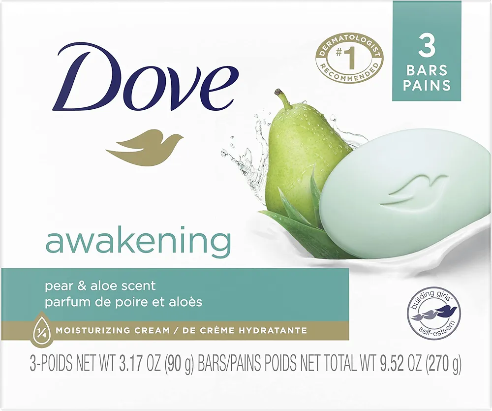 Dove Beauty Bar Gentle Skin Cleanser Moisturizing, 3.17oz, 3 Bars