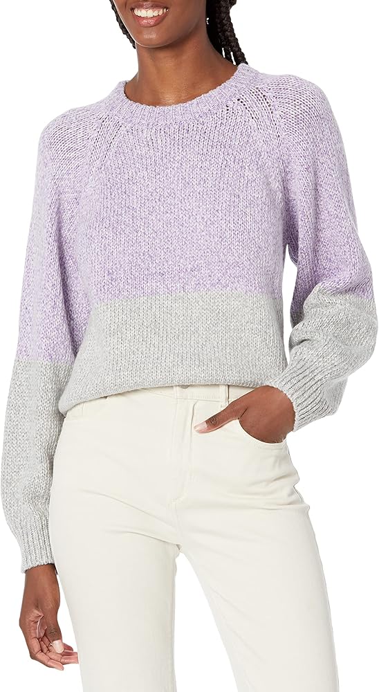 Velvet by Graham & Spencer Women's Skylar Colorblock Pima Cotton Oversized Sweater