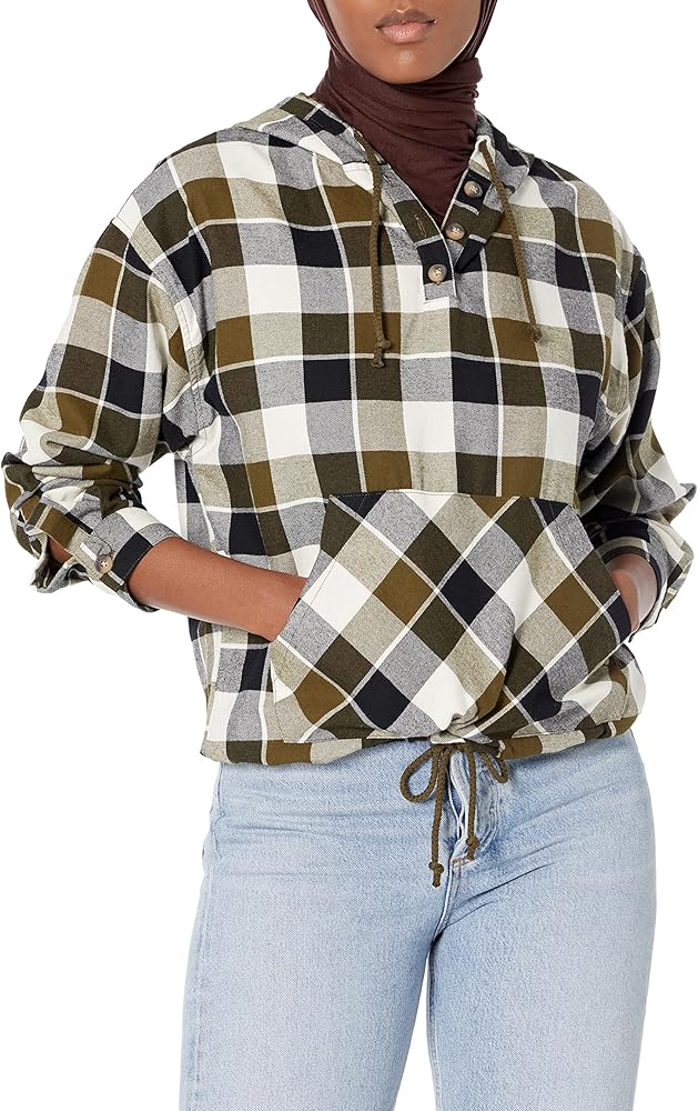 UNIONBAY Women's Plaid Pullover Hoodie Shirt