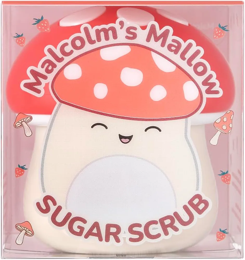 TONYMOLY x Squishmallows Malcolm Mallow Sugar Scrub - Real Strawberry seeds and sugar scrub, Exfoliating, Nourishing, Hydrating, 70ml