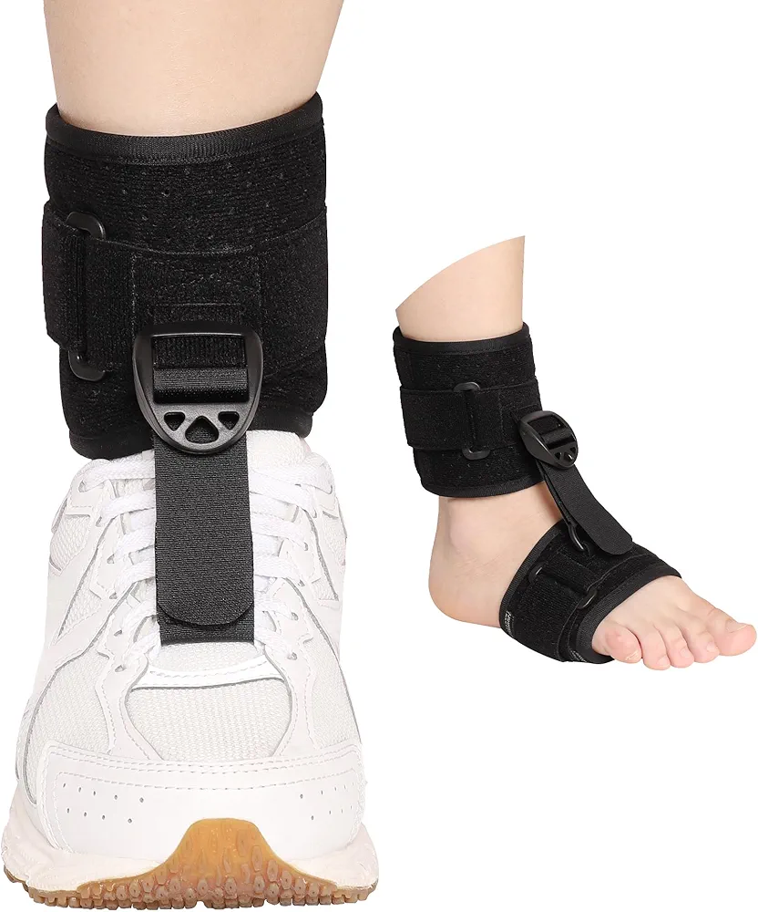 Foot Drop Brace for Walking with Shoes, Drop Foot Brace for Sleeping, Foot Up Brace, Foot Drop Splint for Women & Men, Ankle Foot Orthosis, Fits Left & Right Foot(S/M)