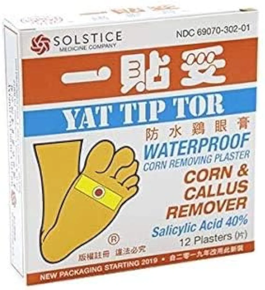 Yat Tip Tor Corn & Callus Removing Plaster - 12 Plasters/Box (1 Pack)