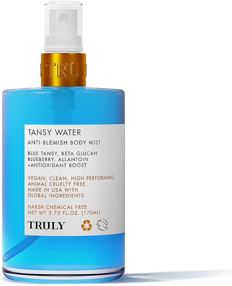 Truly Beauty Tansy Water Anti-Blemish Body Mist and Face Mist for Oily Skin - Face Mist Hydrating Spray for Redness, Inflammation, and Body Blemishes - Hydrating Mist and Bacne Spray - 5.75 OZ