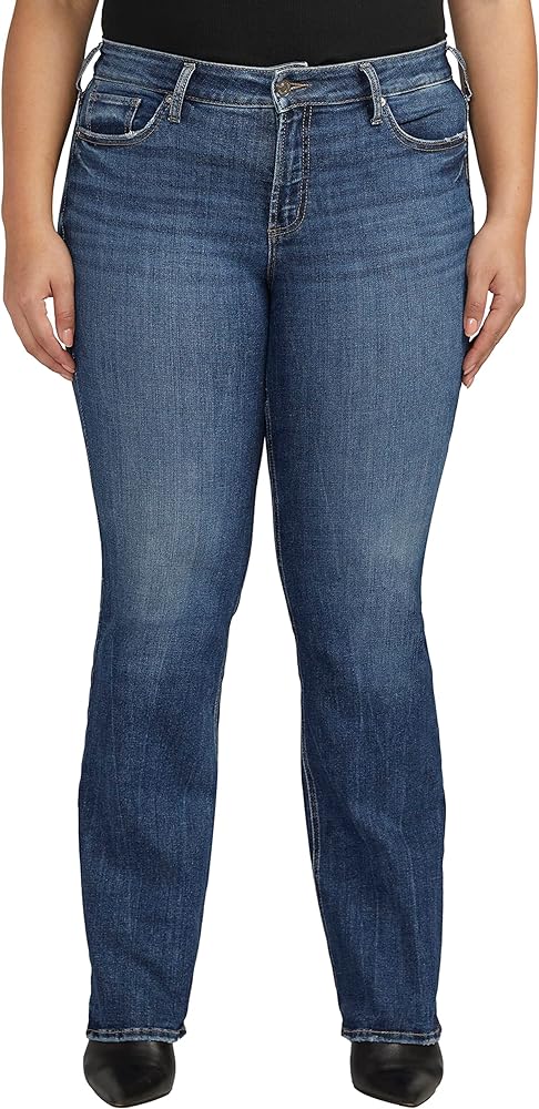 Silver Jeans Co. Women's Plus Size Suki Mid Rise Slim Bootcut Jeans