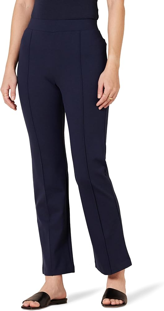 Amazon Essentials Women's Ponte Pull-On Mid Rise Ankle Length Kick Flare Pants