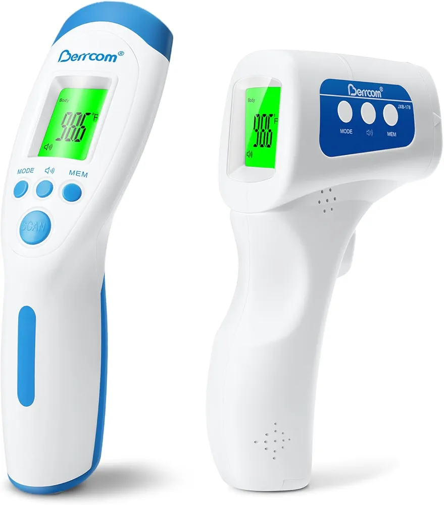 Berrcom Non Contact Infrared Thermometer JXB182 & Berrcom Digital Forehead Thermometer for Adults and Kids JXB178