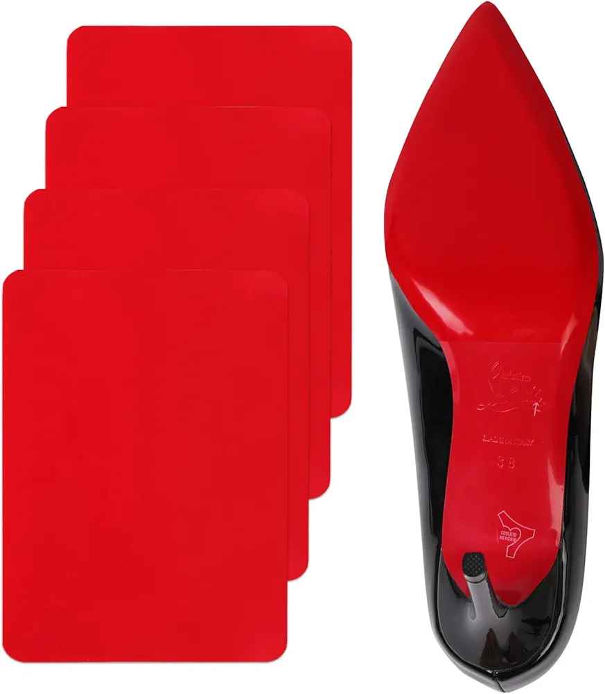 Ashoeset Red Bottoms Shoe Sole Protector, 4 Pcs Self-Adhesive Shoe Bottom Protector for Christian Louboutin High Heels, Shoe Sole Protector Replacement for Louboutin Shoes