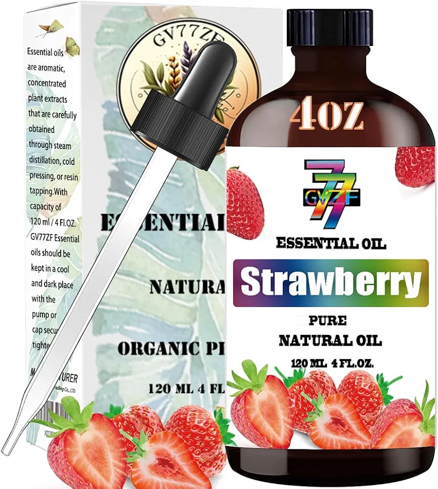 Strawberry Essential Oil 4 Fl Oz 120Ml Strawberry Oil for Diffuser,Home Fragrance,Bath,Cleaning,Yoga,DIY Candle