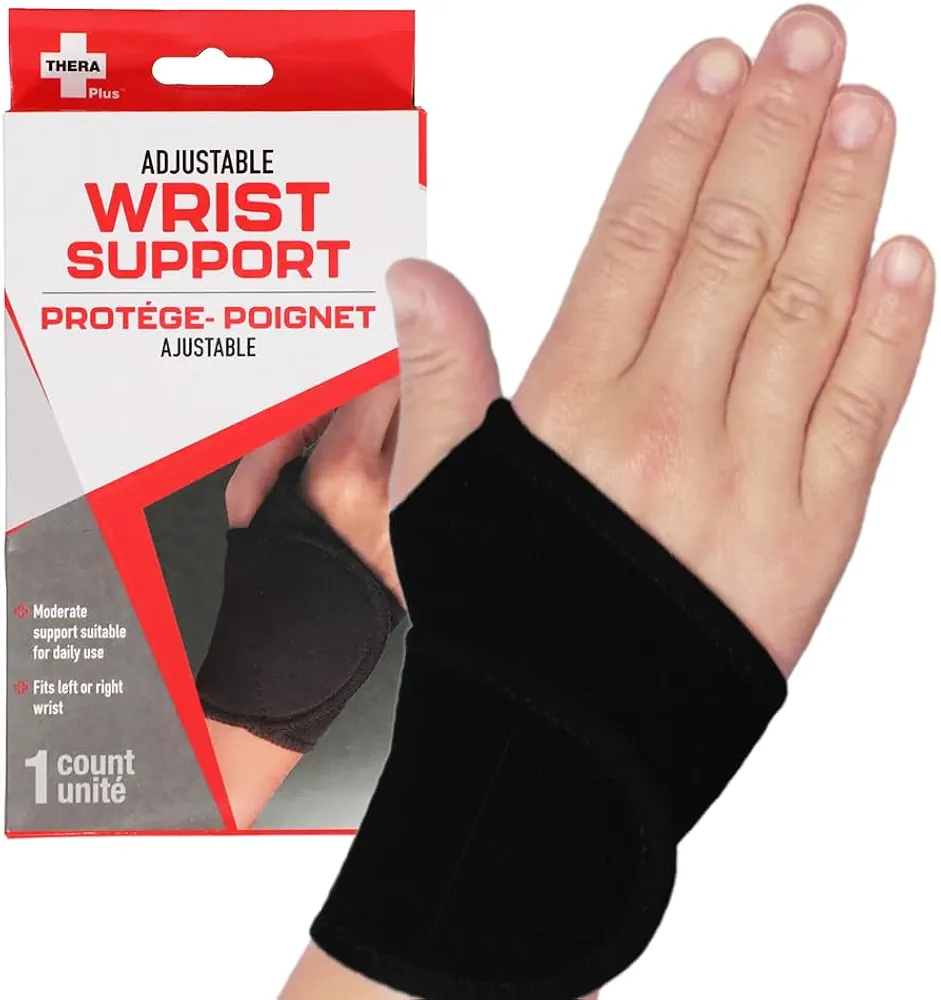 FourStar Thera Plus Wrist Brace Comfortable and Adjustable Wrist Support Brace for Arthritis and Tendinitis, Wrist Compression Wrap for Pain Relief, Fit for Both Left Hand or Right Hand – (1 Unit)