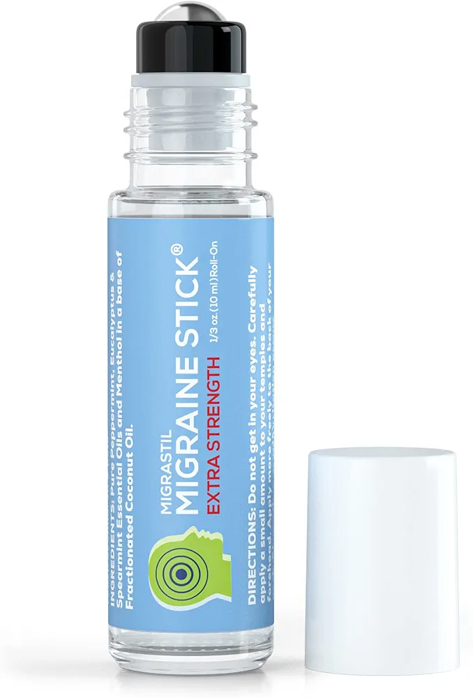 Basic Vigor Migrastil Extra Strength Migraine Stick Advanced Formula. Strong Aromatherapy Roll On with Menthol and Essential Oils. No Lavender. Made in The USA.