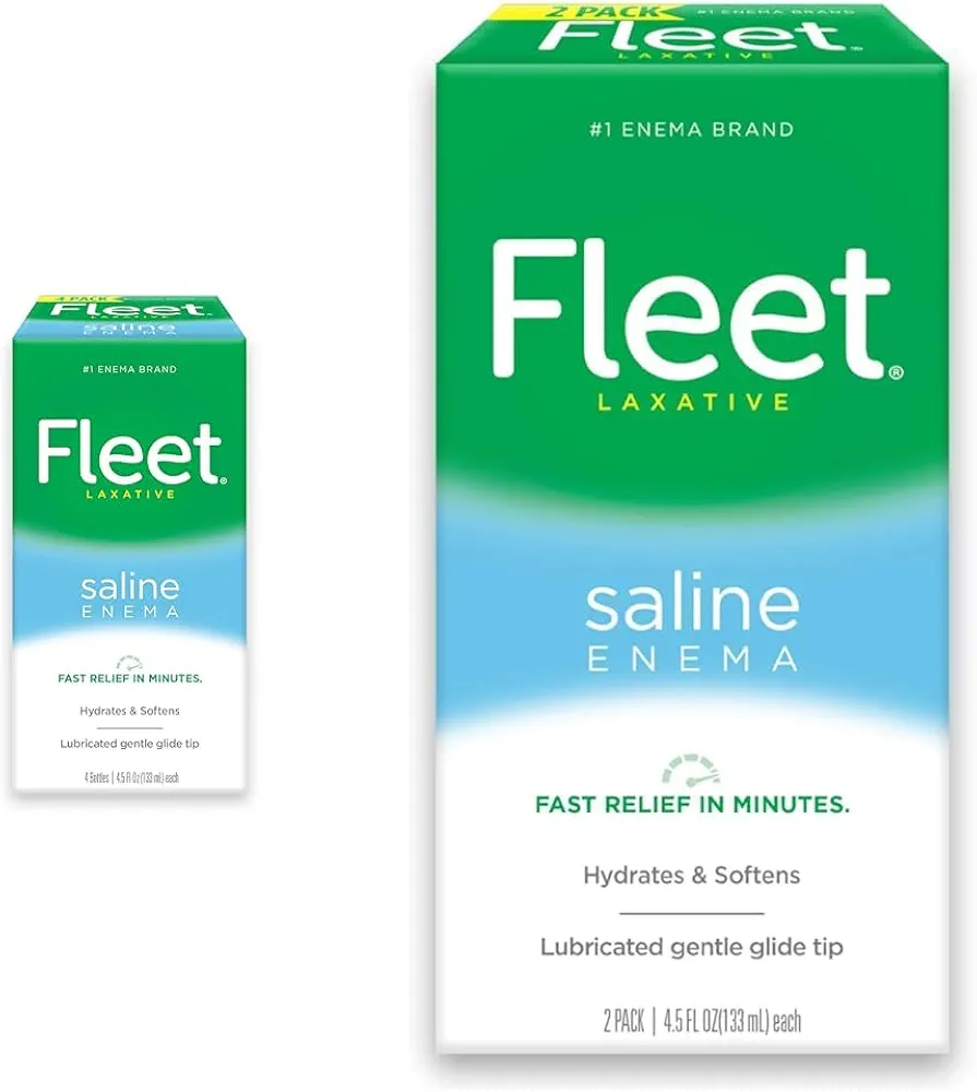 Fleet Saline Enema for Adult Constipation Relief Bundle with 4 Bottles 4.5 fl oz and 2 Bottles 4.5 fl oz, 9 fl oz Total