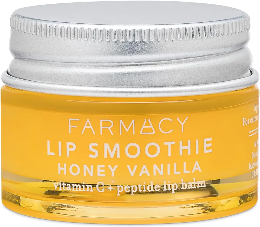 Farmacy Peptide Lip Balm - Lip Smoothie Hydrating Lip Balm with Vitamin C to Visibly Plump + Smooth Lip Lines - Nourishing Lip Treatment with a High-Gloss Finish - Honey Vanilla (10g)