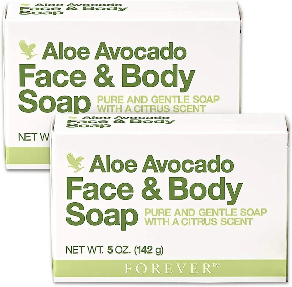 Forever Living - Forever Aloe Avocado Face & Body Soap - Luxurious, Nutrient-Rich - Gentle Cleansing with Fresh Citrus Scent - Moisturizes - Pack of 2