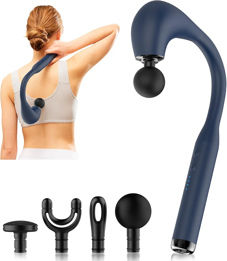 Massage Gun with Extended Handle Revolutionary U-Shaped Back Massager for Pain Relief Deep Tissue Body Massager for Neck,Shoulder,Leg-Reach Every Muscle with Ease (Dark Blue)