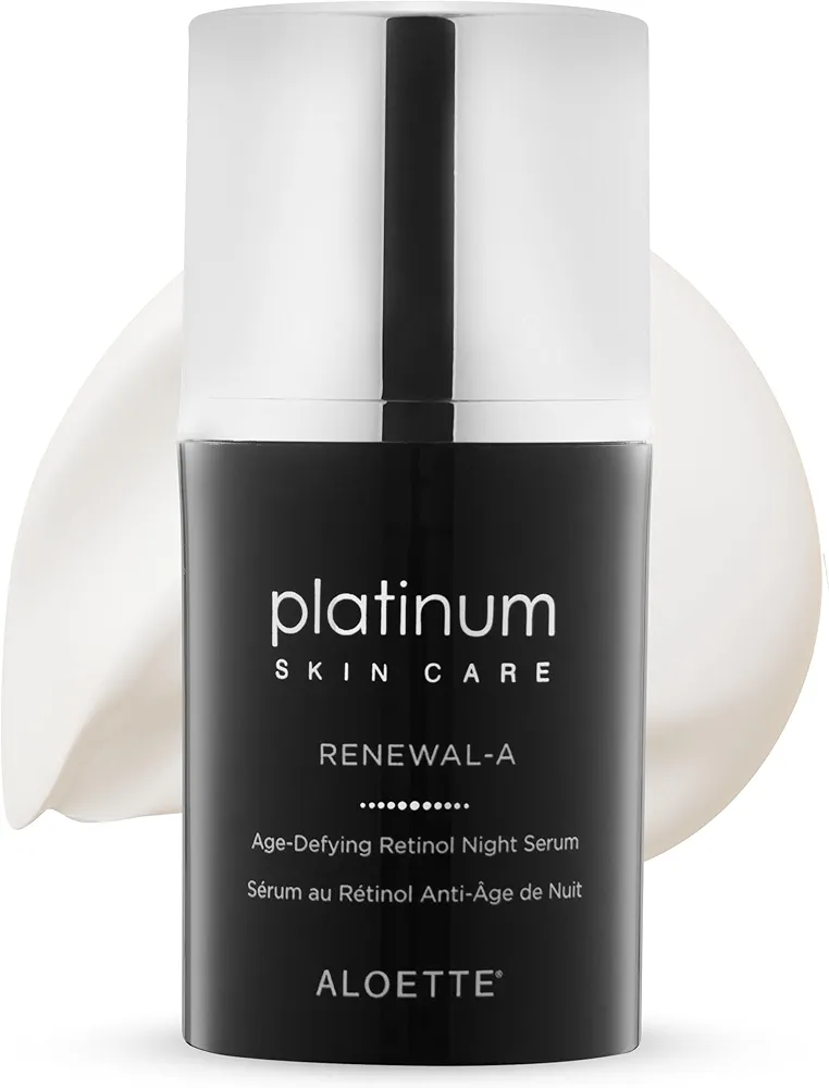 Aloette Retinol Serum for Face - Hydrating Vitamin C Face Serum with Niacinamide Hydrates, Plumps & Brightens Skin - Night Facial Serum Skincare for Fine Lines & Uneven Skin Tone, 0.54 Oz