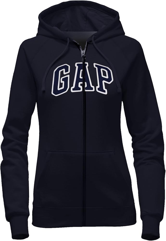 GAP Womens Fleece Arch Logo Full Zip Hoodie