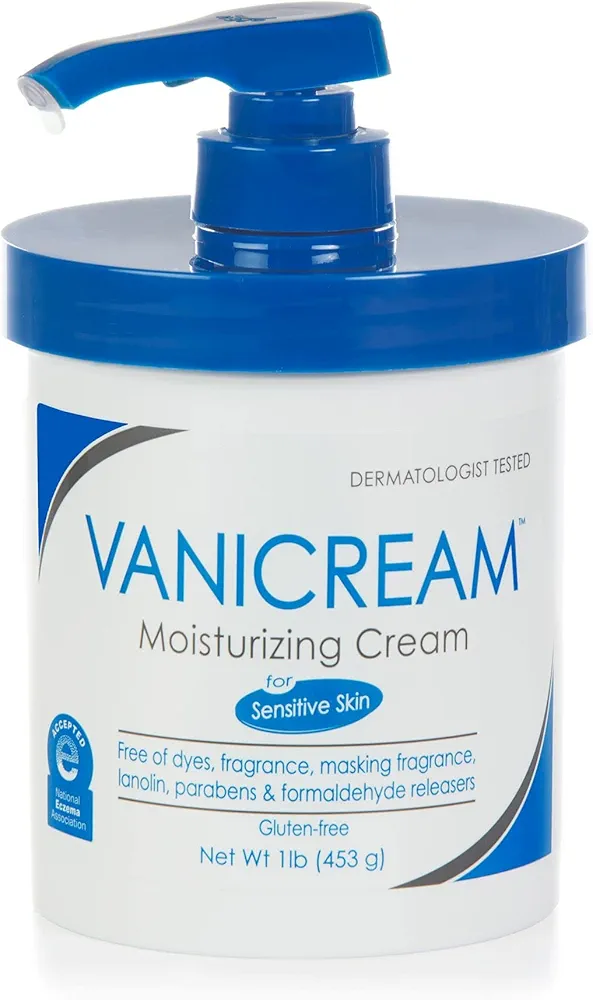 Vanicream Moisturizing Skin Cream with Pump Dispenser - 16 fl oz (1 lb) - Moisturizer Formulated Without Common Irritants for Those with Sensitive Skin