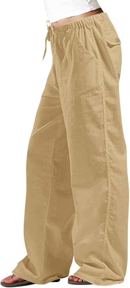 Wide Leg Linen Pants for Women Plus sSize Tall Length Linen Pants Casual Linen Pants for Women