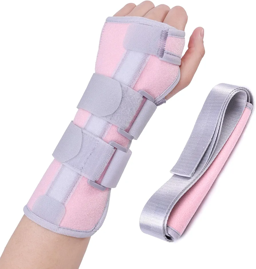 Carpal Tunnel Wrist Brace Night Support for Left Hand, Adjustable Hand Brace with Replaceable Splints and Sling, Carpal Tunnel Pain Relief Remedies for Tendonitis, Arthritis, Injuries (Women