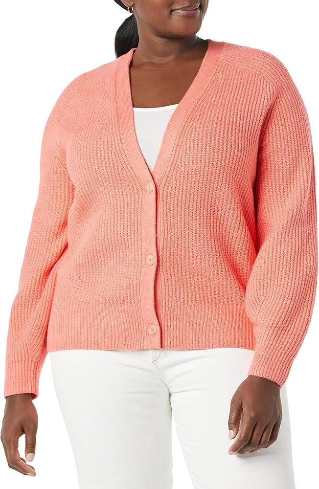 Amazon Essentials Women's Soft Touch Ribbed Blouson Cardigan - Discontinued Colors