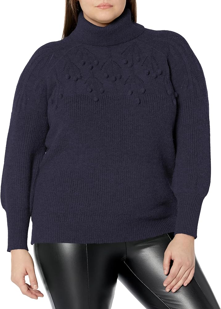 AVENUE Women's Plus Size Sweater Elsa Pom