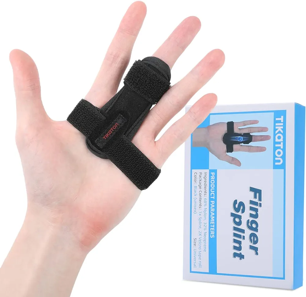 Tikaton Trigger Finger Splint, Adjustable Support, Finger Brace for Alleviating Finger Locking, Popping, Bending, Tendonitis, Stiffness, Pain Relief - Left or Right Hand