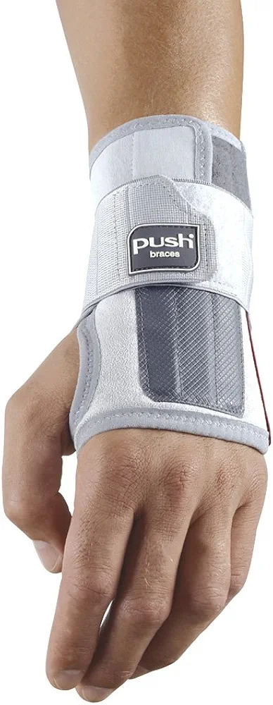 PUSH Med Wrist Brace – Sleek Wrist Support with Maximum Immobilization Commonly Used as a Carpal Tunnel Night Splint for Sleeping (Right Size 4)