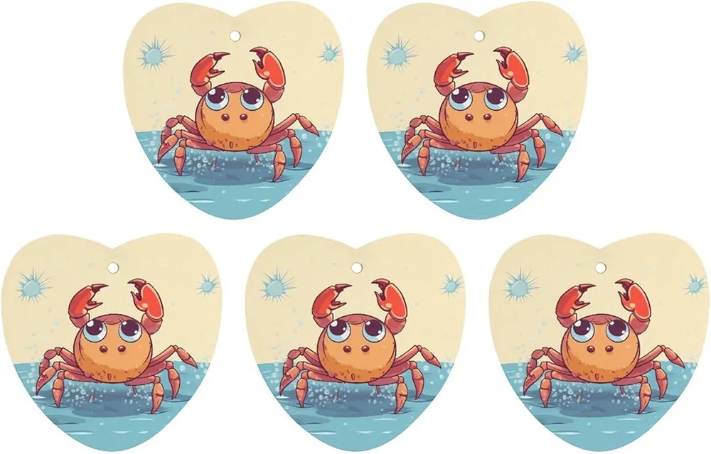 5 Pcs Car Air Fresheners Hanging Air Freshener Summer Cartoon Crab Hanging Scented Cards Fragrance Scented Cards for Car Car Aromatherapy Tablets for Car