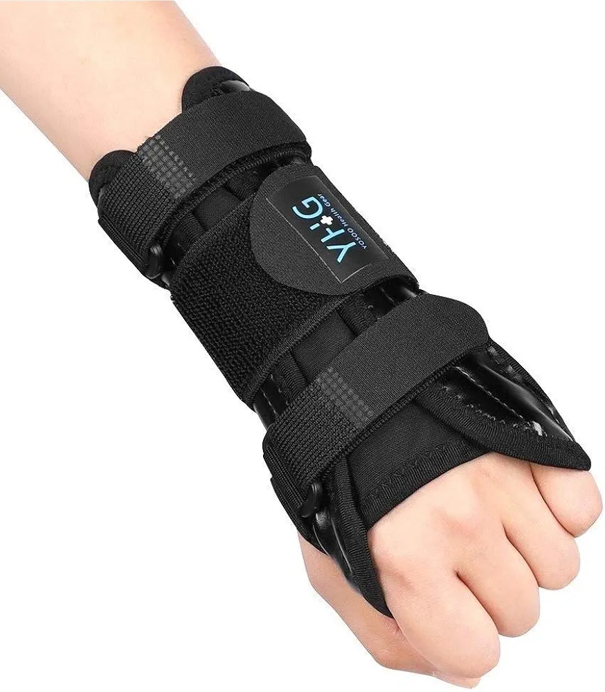 Hand Brace for Carpal Tunnel, Wrist Splint Brace for Men Women, Wrist Support with Removable Metal Splint for Joint Pain, Arthritis, Tendonitis Pain Relief(1 Piece)