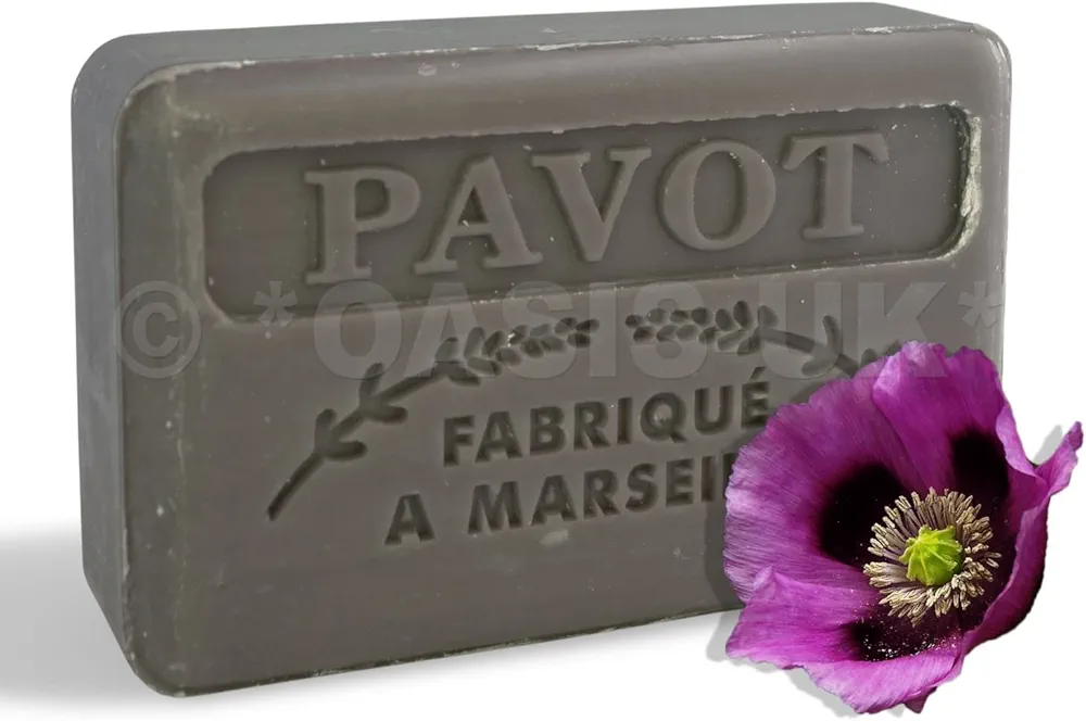 125G Savon De Marseille Soap - Poppy Seeds (Pavot)