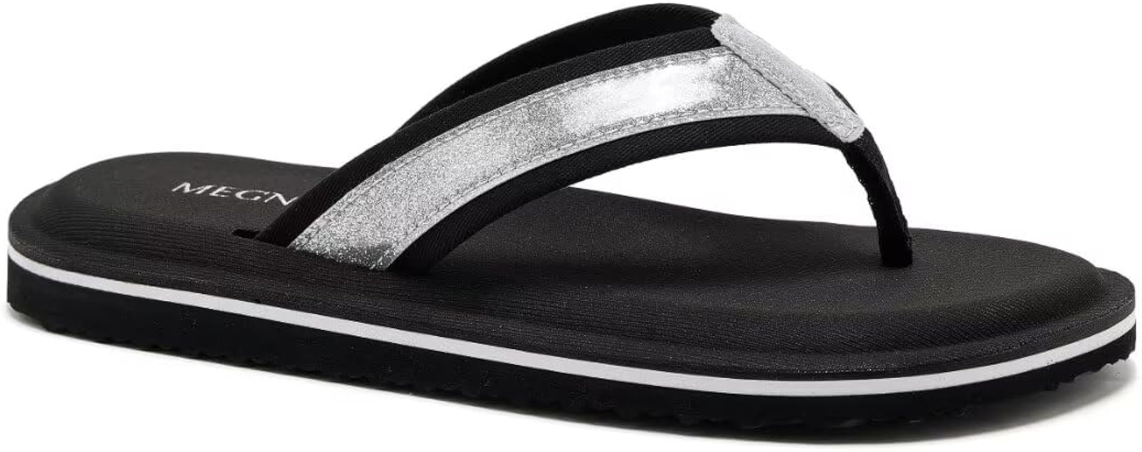 MEGNYA Comfortable Walking Flip Flops for Womens, Orthopedic Walking Sandals with Arch Support, Flat Feet Pain Relief Sandals for Beach, Summer, Pool