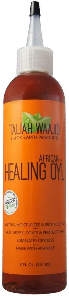 Taliah Waajid Black Earth Products African Healing Oyl | Total Body Oil | Softens, Moisturize, Coats, and Protects Hair & Skin | Infused with Vitamin E, Olive Oil, and Sunflower Oil- 8oz (T128) 2-Pack