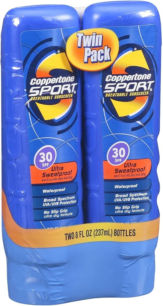 Coppertone Sport Breathable Sunscreen SPF 30, 8 fl. oz. 2 Pack