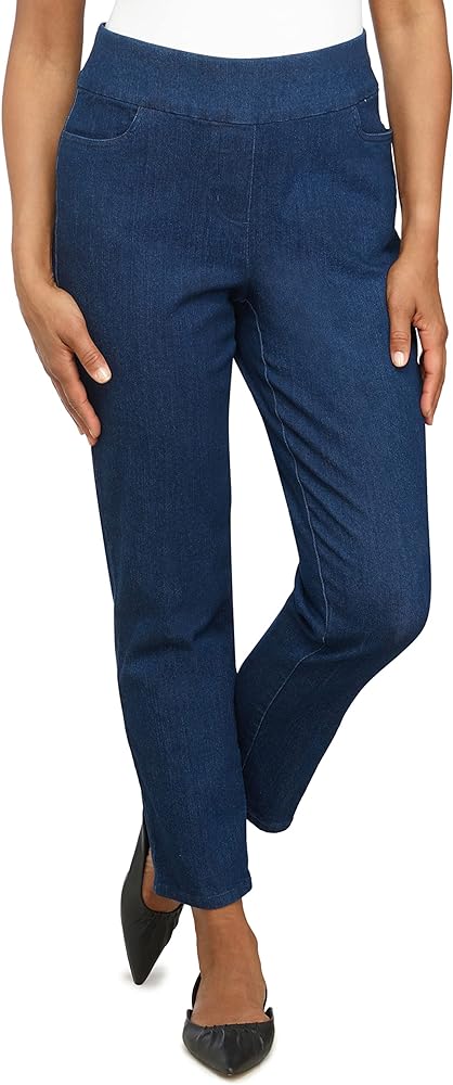 Alfred Dunner Womens Petite Super Stretch Mid-Rise Average Length Pant