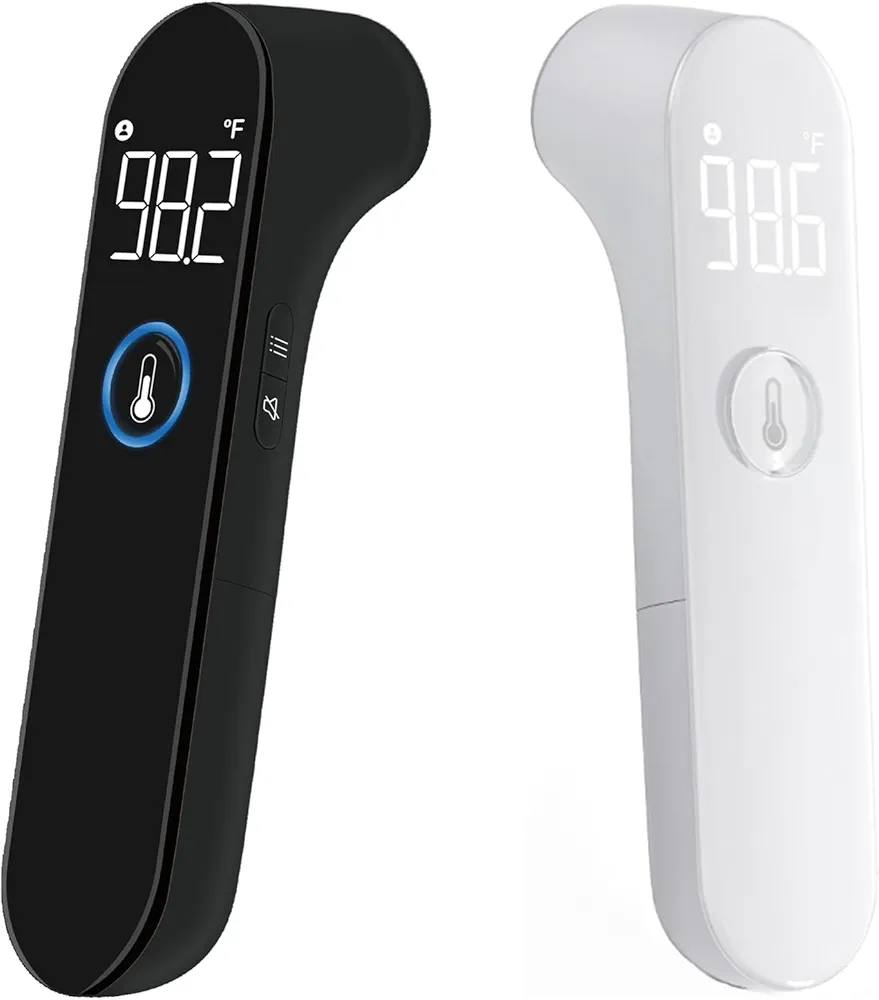 No-Touch Thermometer for Adults and Kids, Digital Baby Thermometer with Fever Alarm - FC-IR209 Black & White