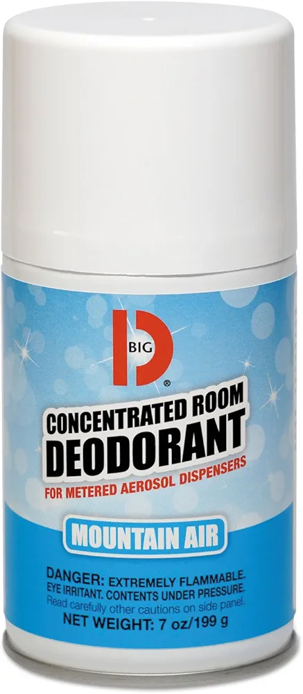 Big D 463 Concentrated Room Deodorant for Metered Aerosol Dispensers, Mountain Air Fragrance, 7 oz (Pack of 12) - Air freshener ideal for restrooms, offices, schools, restaurants, hotels, stores