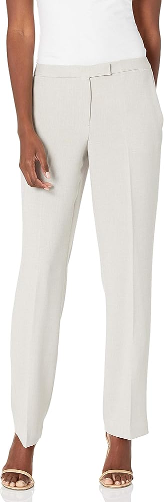 Kasper Women's Pebble Stretch Crepe Unlined Pant with Slit Pockets