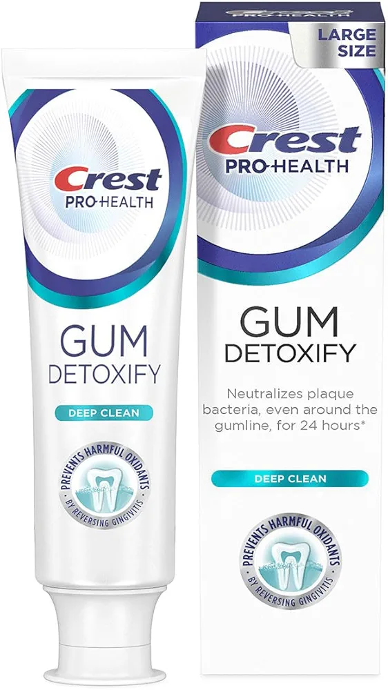 Crest Pro-Health Gum Detoxify Deep Clean Toothpaste 4.8 oz - Anticavity, Antibacterial Flouride Toothpaste, Clinically Proven, Gum and Enamel Protection, Plaque Control