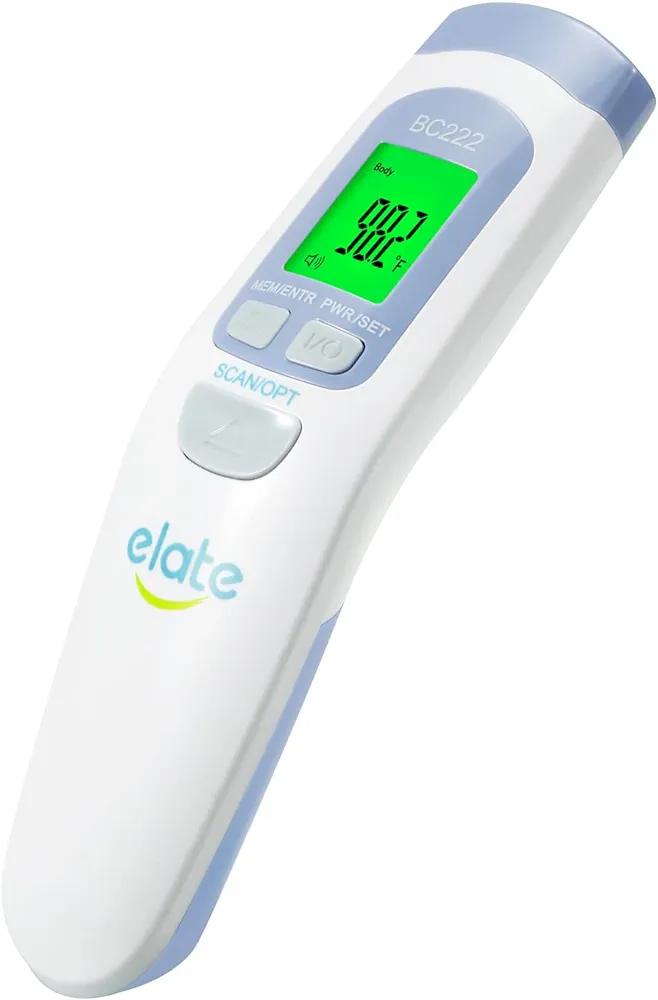 Elate No-Touch Forehead Thermometer for Adults and Kids, Non-Contact Digital Baby Thermometer for Infants/Newborns. Medical Grade Touchless Temporal Thermometer for Fever, FSA HSA Eligible