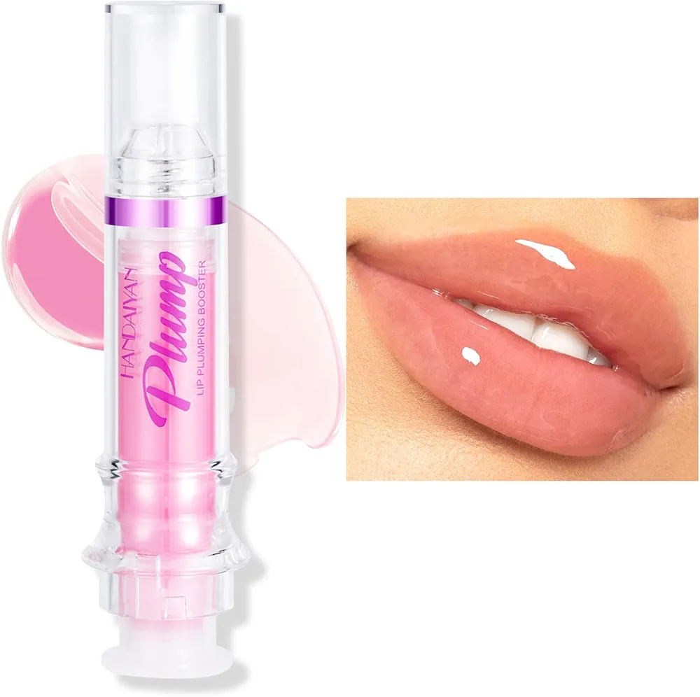 Erinde Lip Plumper Gloss, Natural Spicy Lip Plumping Booster Lip Plumping Oil, Ultra-Hydrating & Nourishing Plump and Pout Lip Plumper, Glossy Finish Fuller Lip Plumping Lip Gloss for Women Girls, 01#